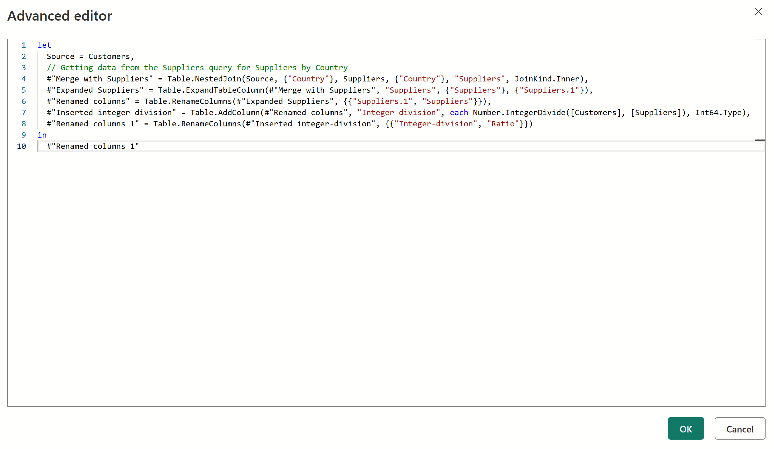 Advanced Editor con código M